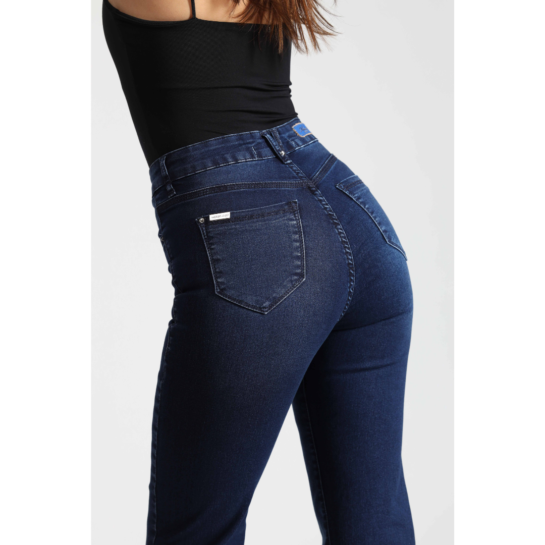 Jeans Mujer Cintura Oxford Azul 4004