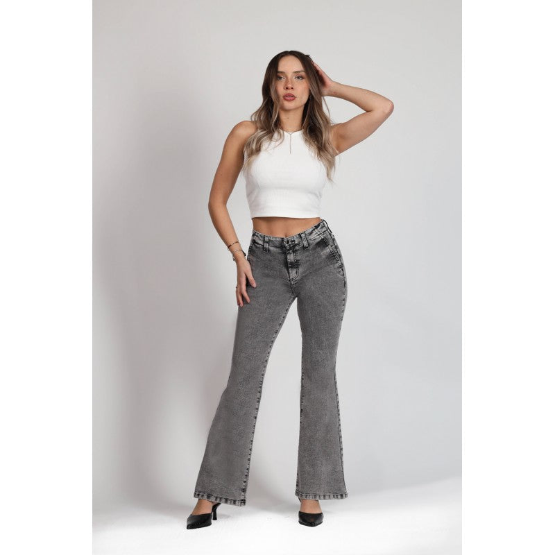 Jeans Mujer Flare 4011 Gris