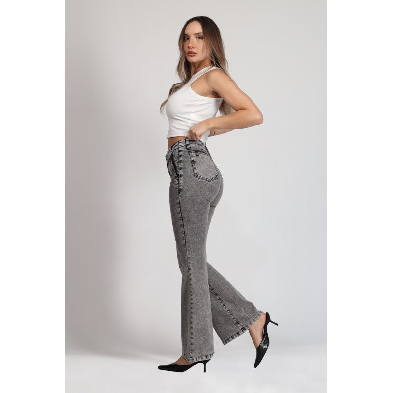 Jeans Mujer Flare 4011 Gris