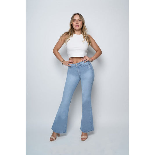 Jeans Mujer Flare 4029 Celeste