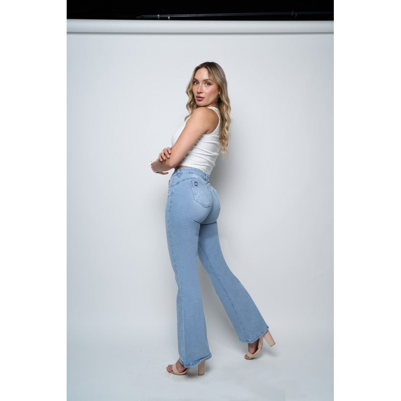 Jeans Mujer Flare 4029 Celeste
