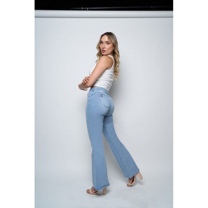 Jeans Mujer Flare 4029 Celeste