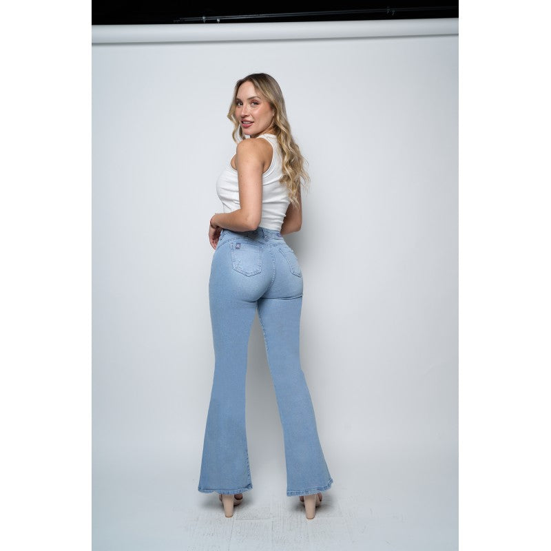 Jeans Mujer Flare 4029 Celeste