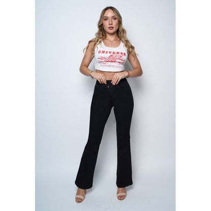 Jeans Mujer Flare 4113 Negro