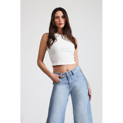 Jeans Mujer Palazzo Push Up 4001 Celeste