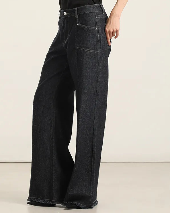 Jeans Mujer Palazzo Tiro Medio Indigo