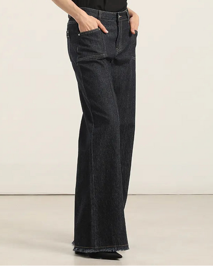 Jeans Mujer Palazzo Tiro Medio Indigo