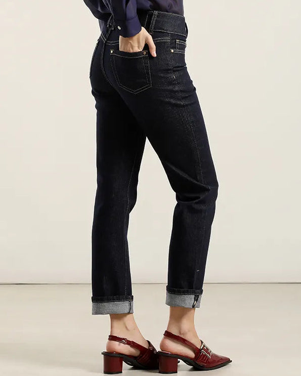 Jeans Mujer Slim Boton Joya Indigo
