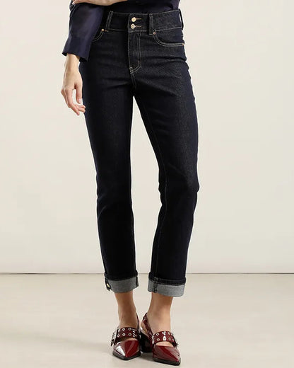 Jeans Mujer Slim Boton Joya Indigo