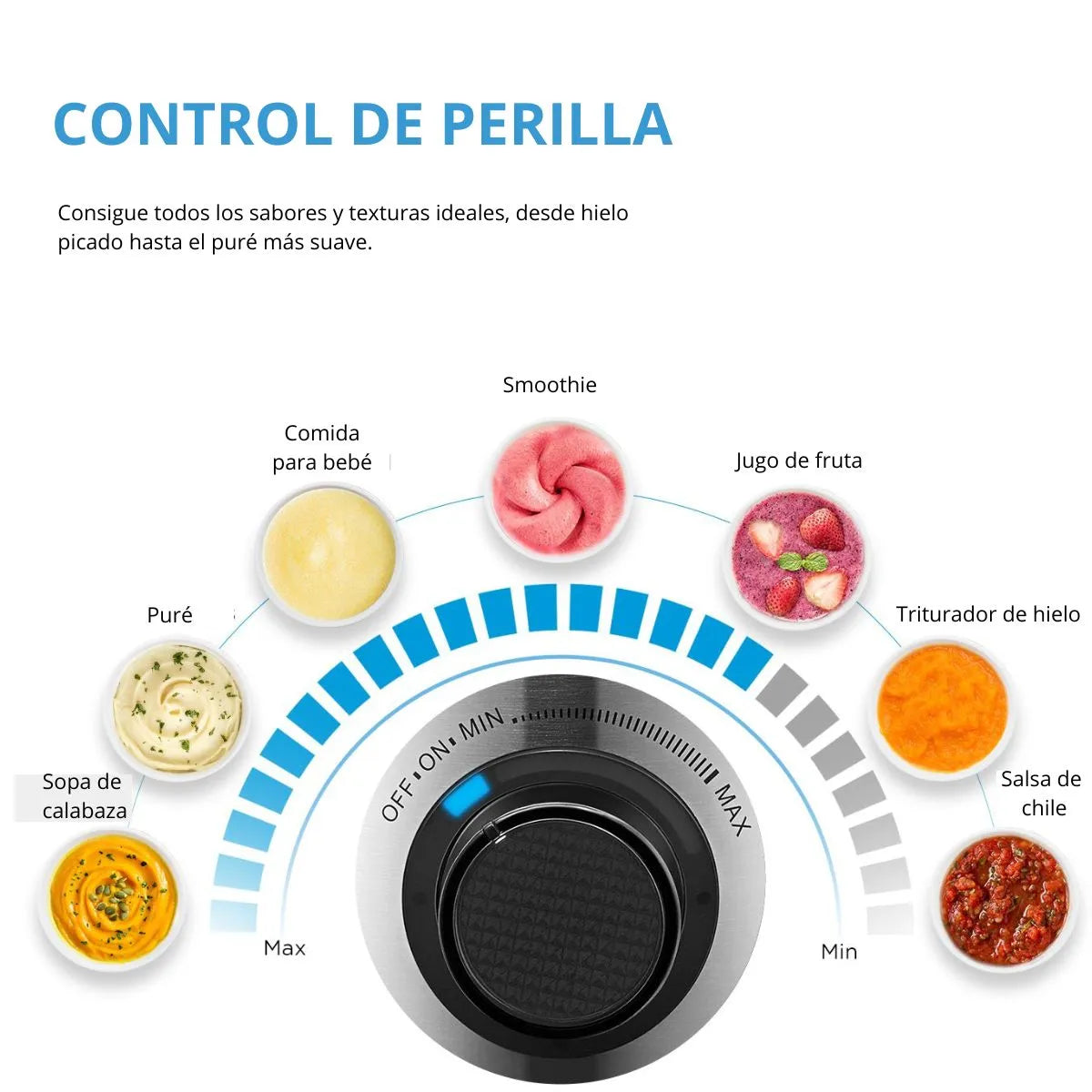 Licuadora de acero inoxidable 8 cuchillas y 1000W