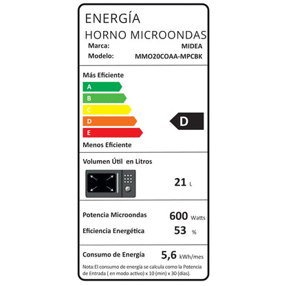 Microondas Digital 21 lt Negro