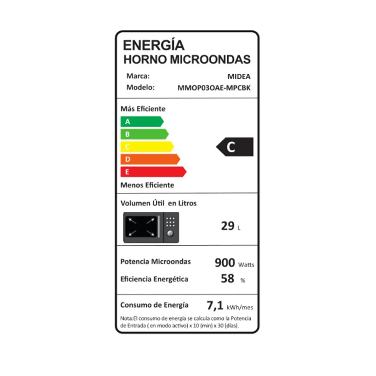 Microondas Digital 29 lts Negro