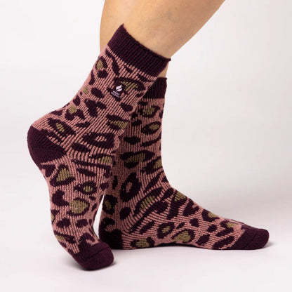 Calcetín Mujer Original Jacquard Heat Holders Burdeo-Rosado