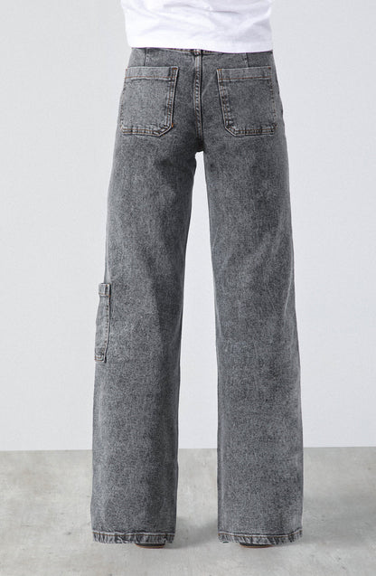 Pantalón Mujer Diagonal Bolsillo Gray