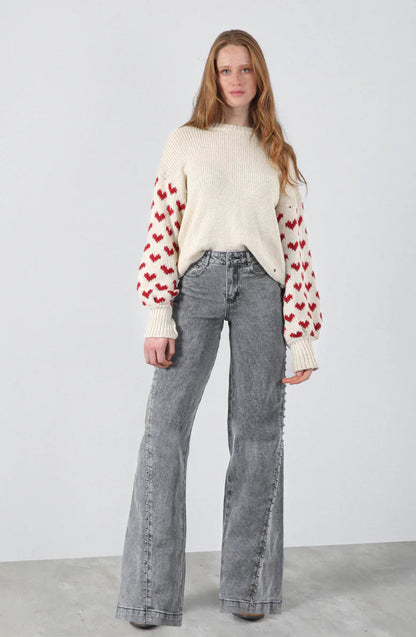 pantalón-mujer-tachas-corte-lateral-gray
