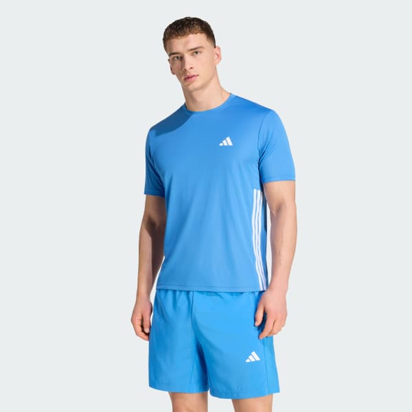 Polera Hombre Básica 3 Tiras Workout Essentials Azul Rayo