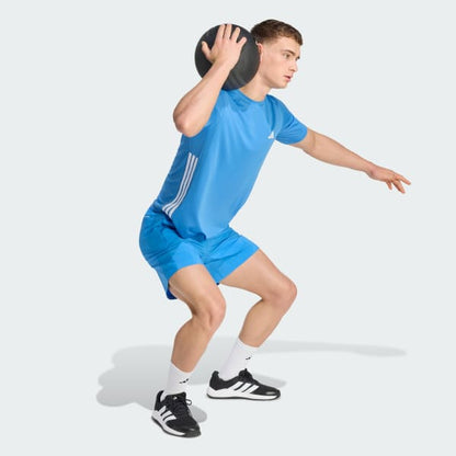Polera Hombre Básica 3 Tiras Workout Essentials Azul Rayo