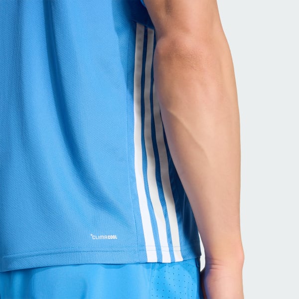 Polera Hombre Básica 3 Tiras Workout Essentials Azul Rayo
