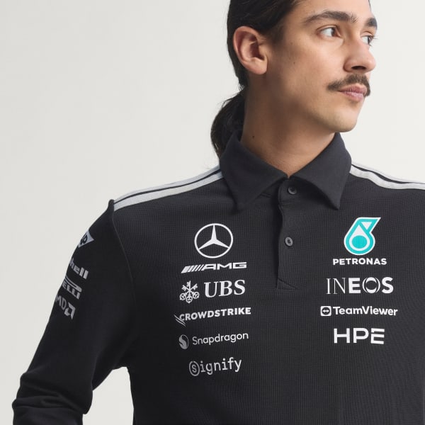 Polera Con Cuello Mercedes - Amg Petronas F1 Team Engineers De Manga Larga
