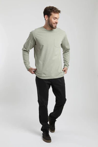 Polera hombre manga larga verde Froens