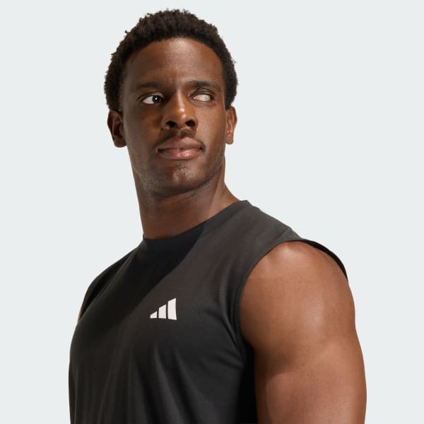 Polera Hombre Sin Mangas De Entrenamiento Essentials Feelready Negro