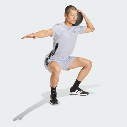 Polera Hombre Workout Essentials Base 3 Tiras Gris