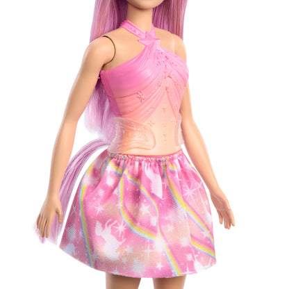 Muñeca Barbie Fantasía Unicornio Faldas De Ensueño Rosa