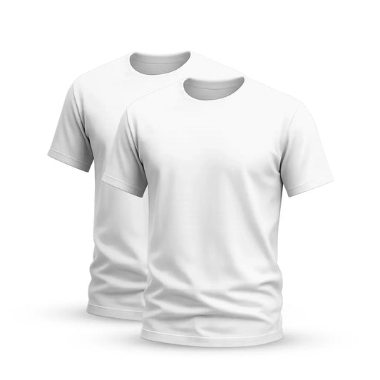 Pack Camisetas Hombre Manga Corta Algodón Blanco