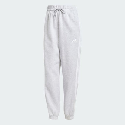 Pantalón Mujer Essentials Fleece 3 Tiras Corte Holgado Gris Claro