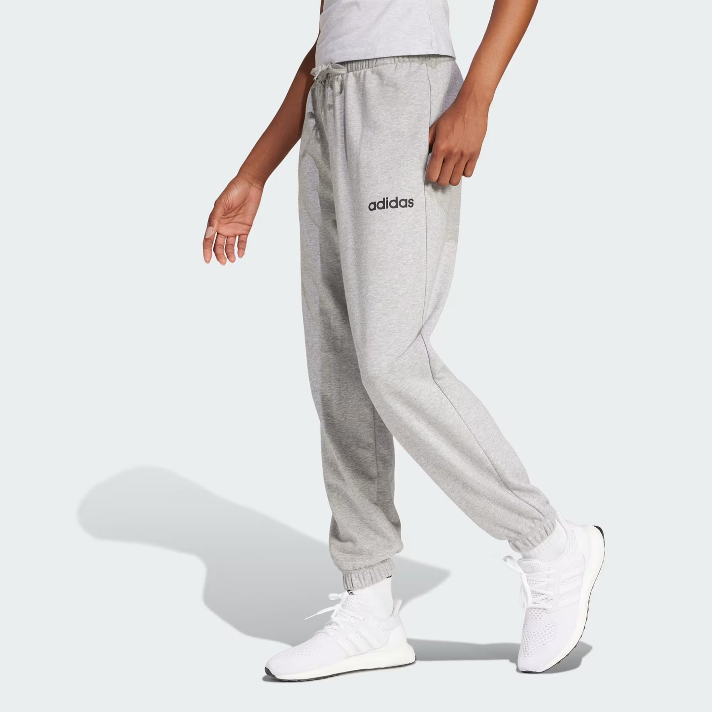 Pantalón Mujer Essentials Linear Felpa Francesa Puños Ajustados Medium Grey Heather