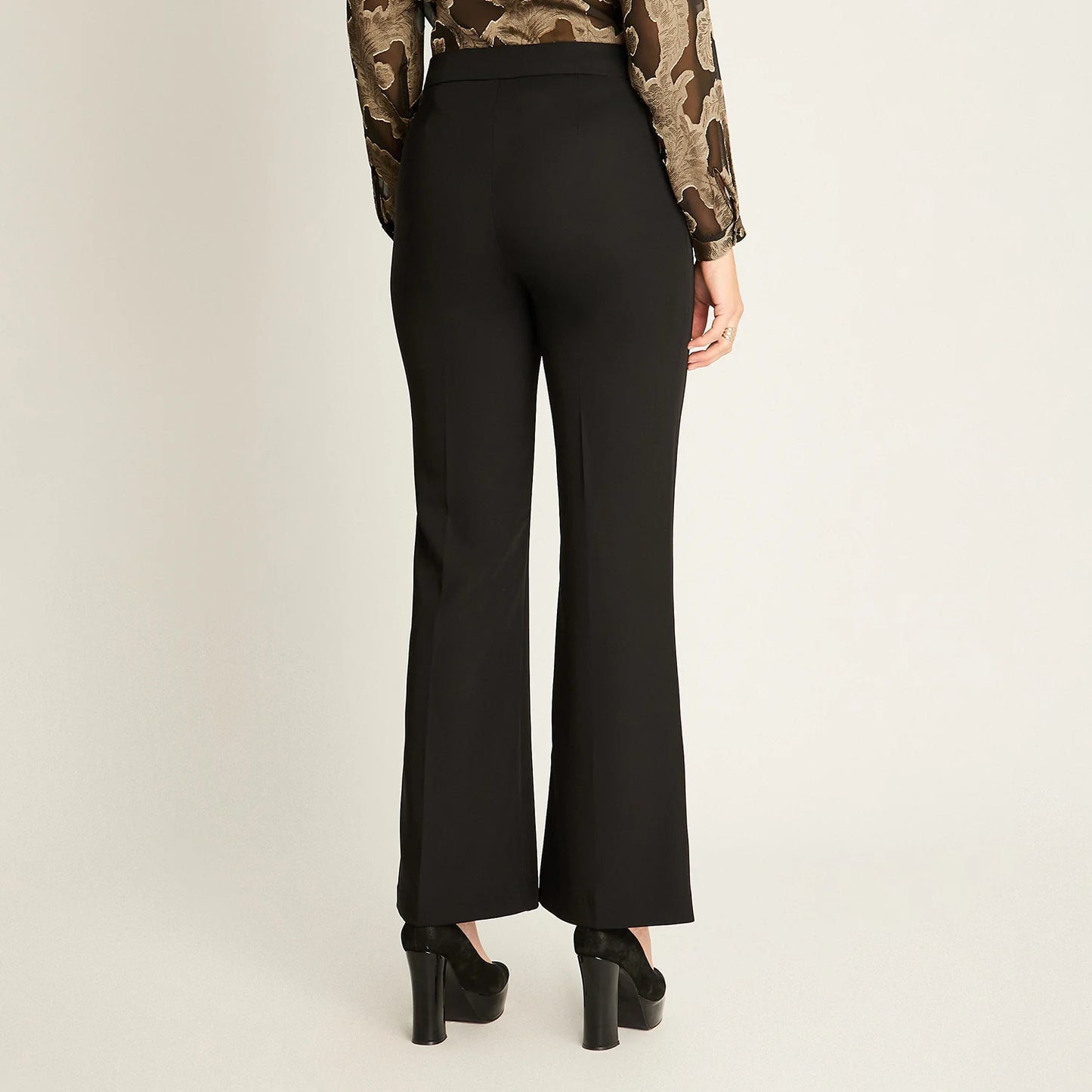 Pantalón Mujer Formal Negro Flare