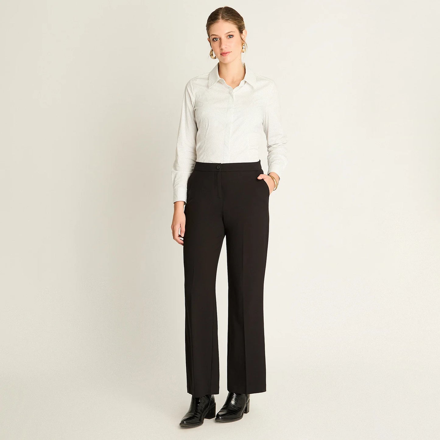 Pantalón Mujer Formal Negro Palazzo
