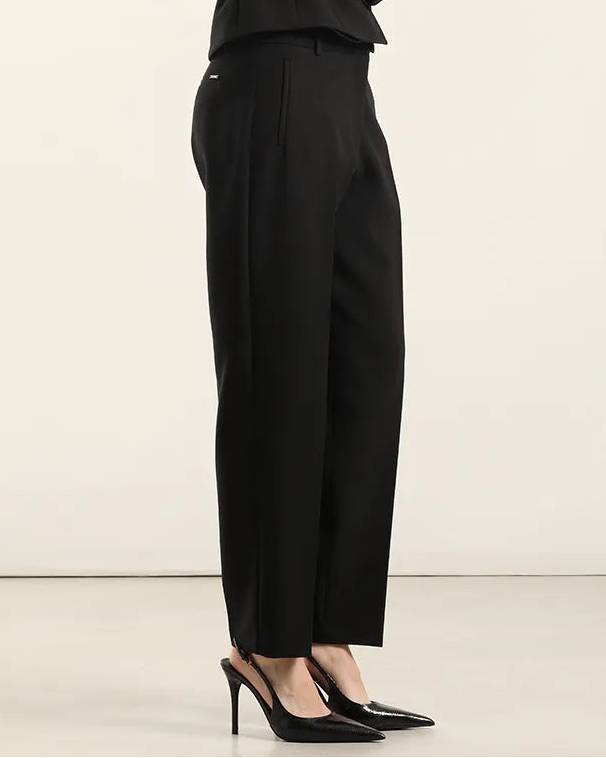 Pantalon Mujer Sastre Tiro Alto Negro