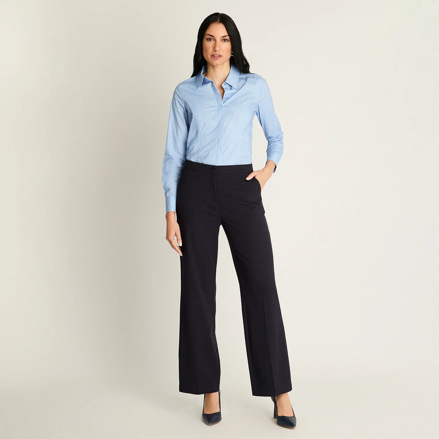 Pantalón Mujer Palazzo Azul