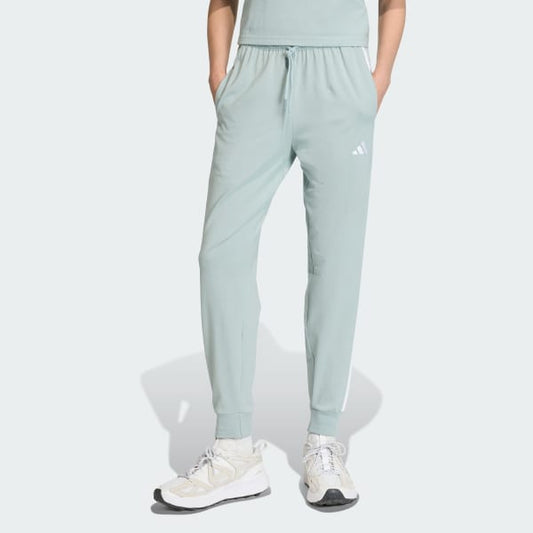 Pantalón Mujer de Buzo Essentials 3 Tiras Verde Suave