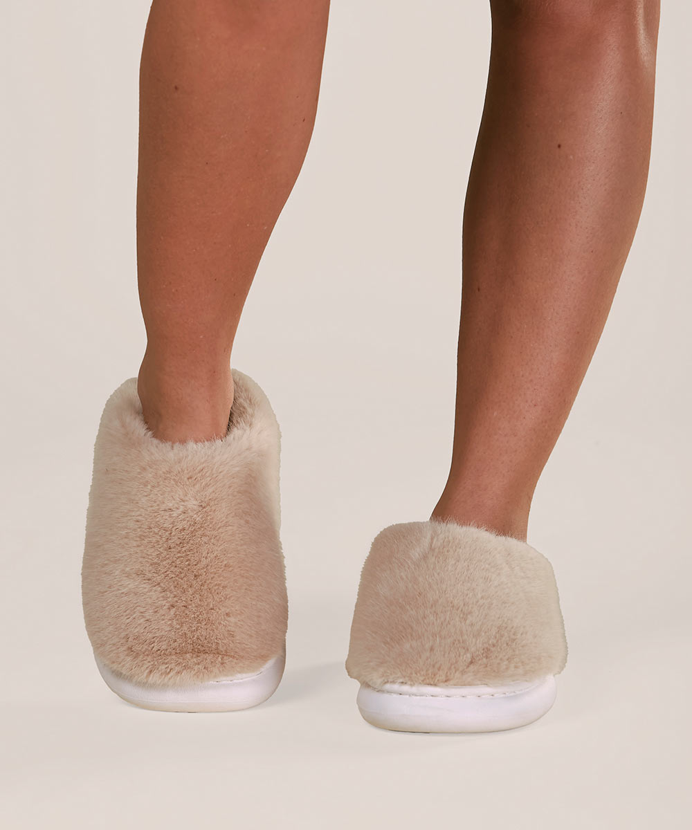 Pantufla Mujer Slipper Beige