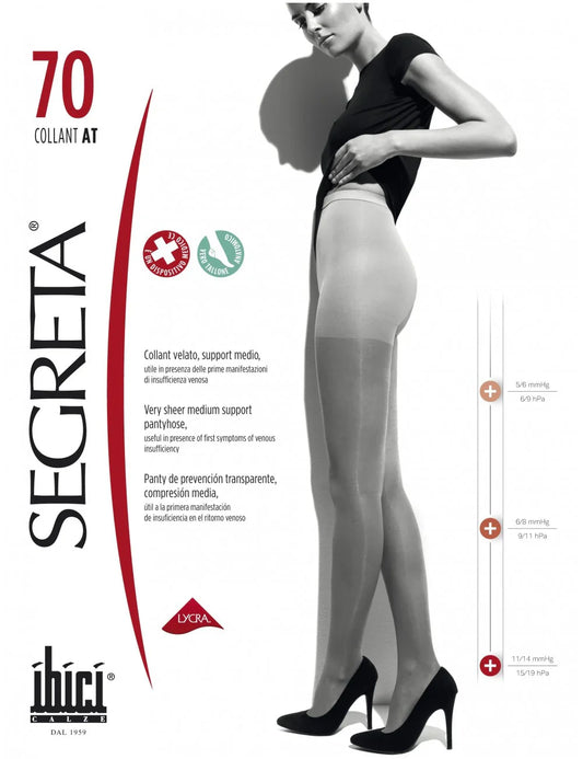 Panty Mujer Segreta 70 compresión graduada 11-14 mmHg Fumo