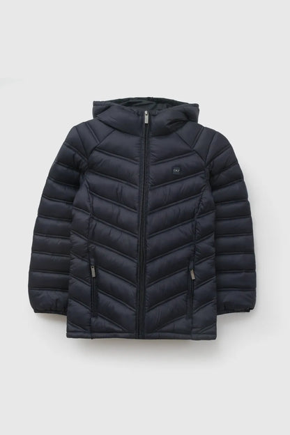 Parka Escolar Niña Con Cierre Azul