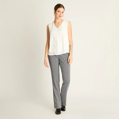 Peto Mujer Crudo con Escote V y Volante