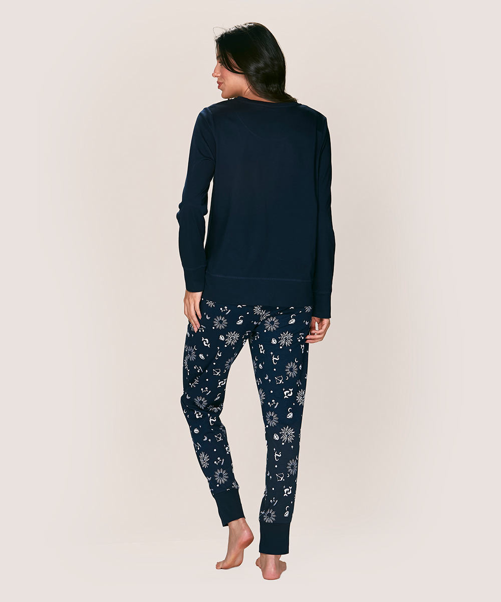 Pijama Mujer Cotton Azul