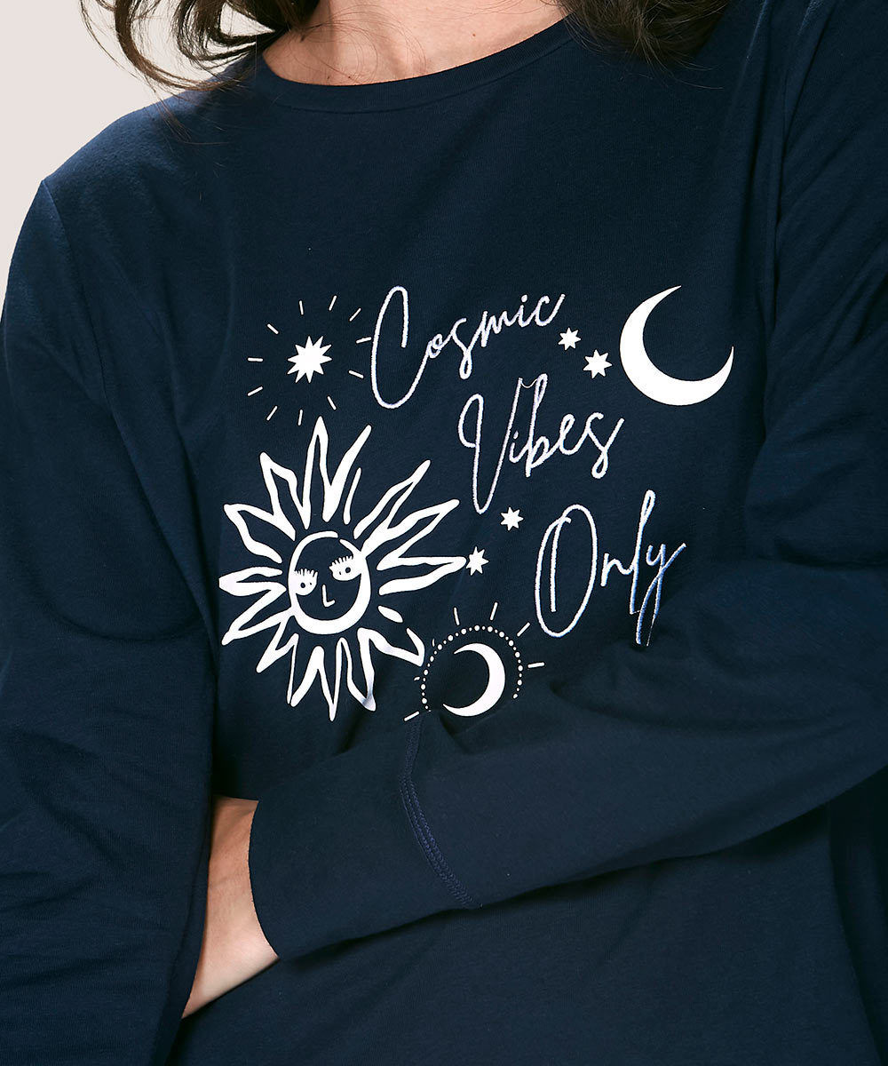 Pijama Mujer Cotton Azul