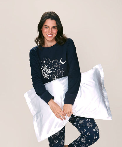 Pijama Mujer Cotton Azul