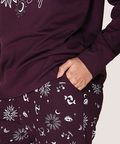 Pijama Mujer Cotton  Burdeo