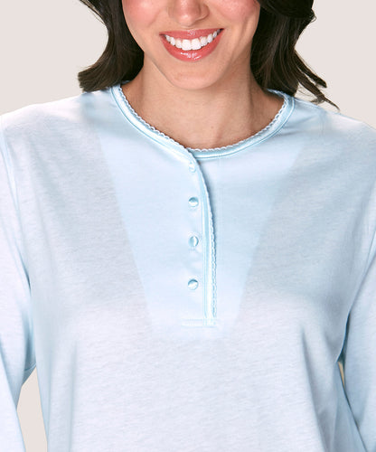 Pijama Mujer Cotton Celeste
