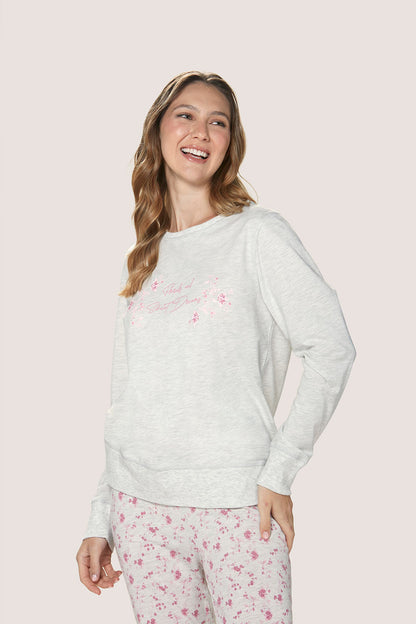 Pijama Mujer Cotton Con Diseño Floral Rosa