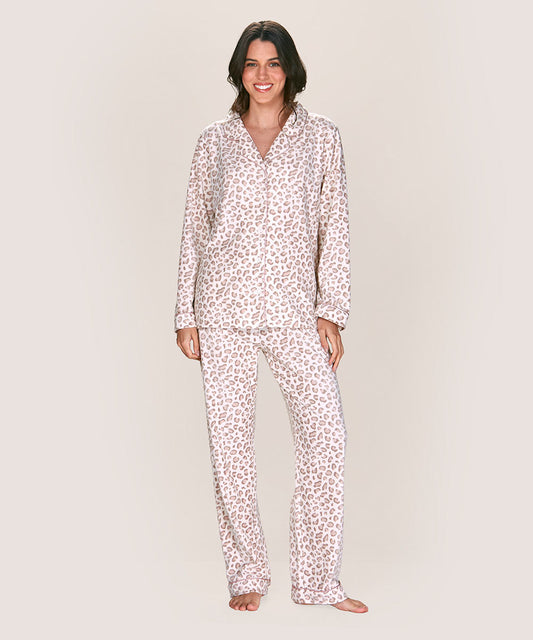 Pijama Mujer Micropolar Con Pretina Elasticada Marfil