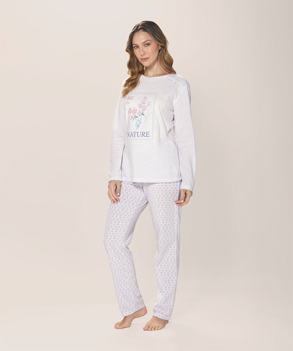 Pijama Mujer Micropolar Lila