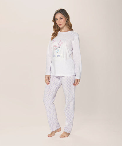 Pijama Mujer Micropolar Lila