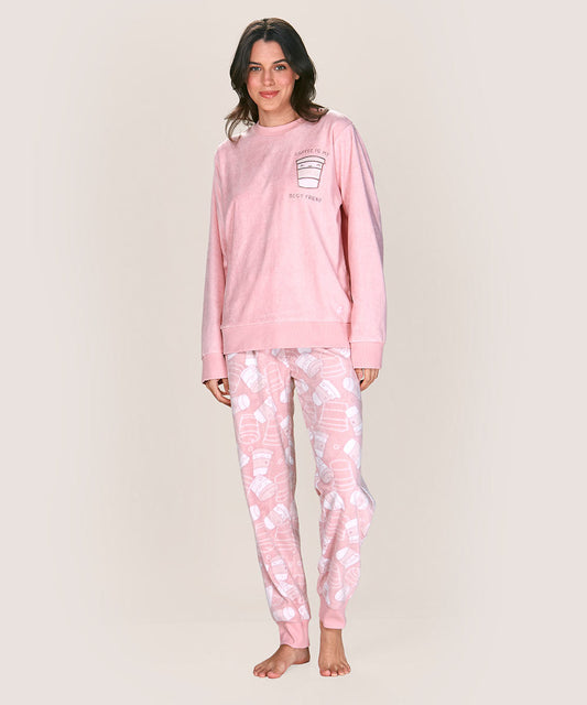 Pijama Mujer Micropolar Rosa