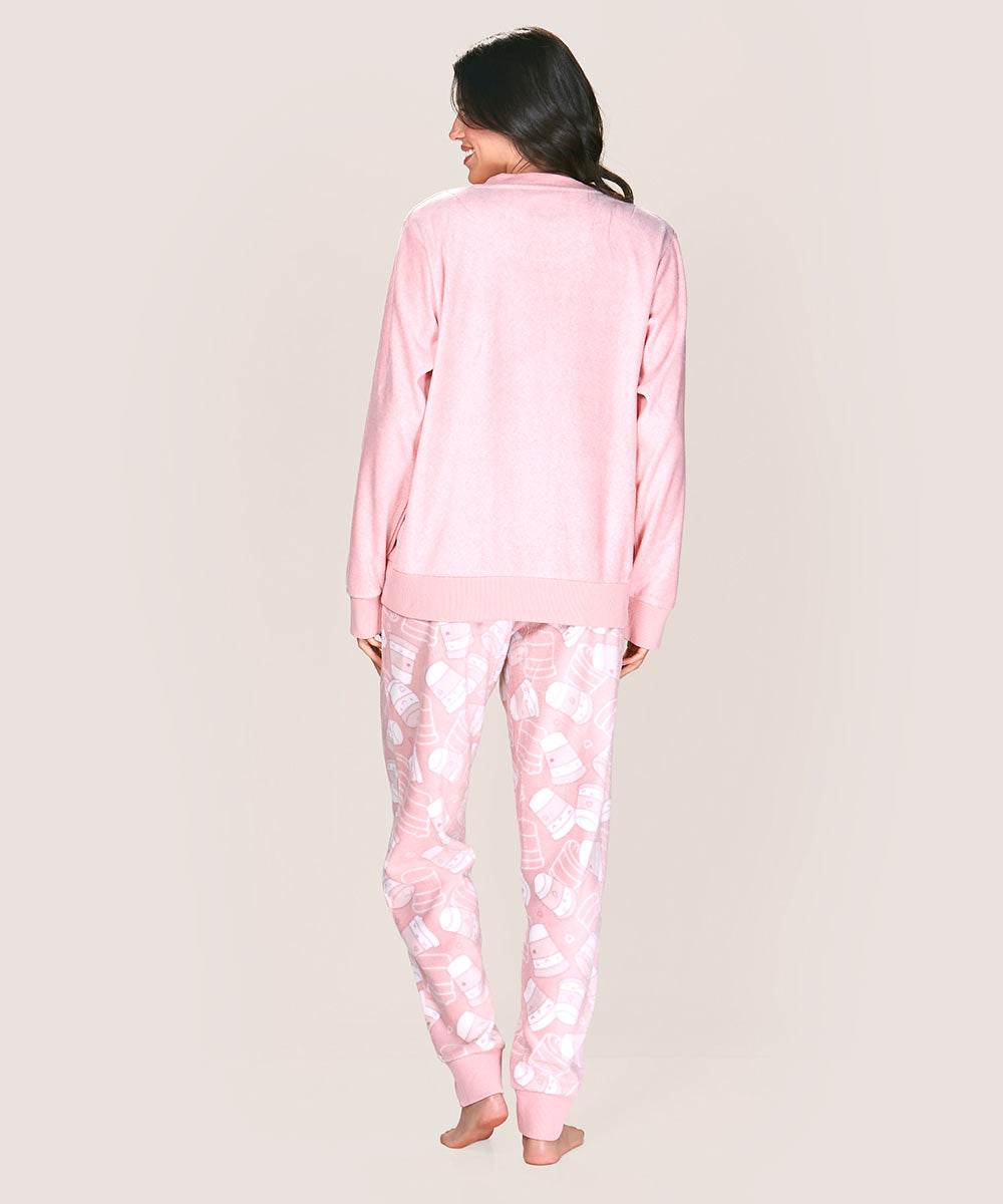 Pijama Mujer Micropolar Rosa